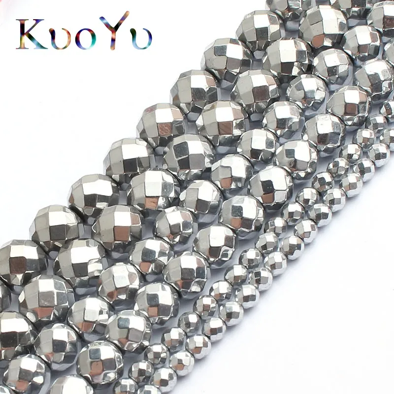 AAA Natural Faceted Silver Plated Hematite Stone Beads Round Loose Beads For Jewelry Making Diy Bracelets Necklace 15" 2-10mm
AAA Natural Faceted Silver Plated Hematite Stone Beads Round Loose Beads For Jewelry Making Diy Bracelets Necklace 15" 2-10mm