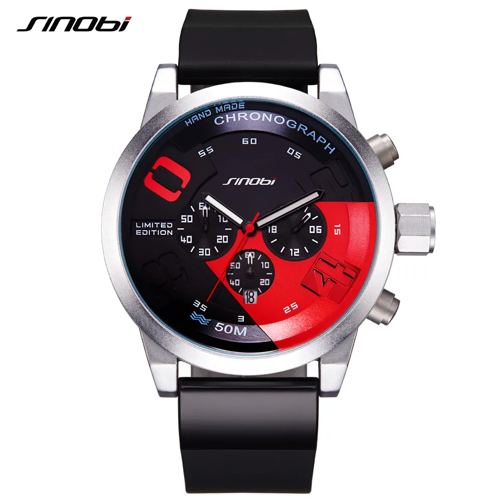 SINOBI Men's Sports Watches Red Dial Man Full Steel Chronograph Quartz Wrist Watch 2018 New Fast & Furious Relogio Masculino
SINOBI Men's Sports Watches Red Dial Man Full Steel Chronograph Quartz Wrist Watch 2018 New Fast & Furious Relogio Masculino