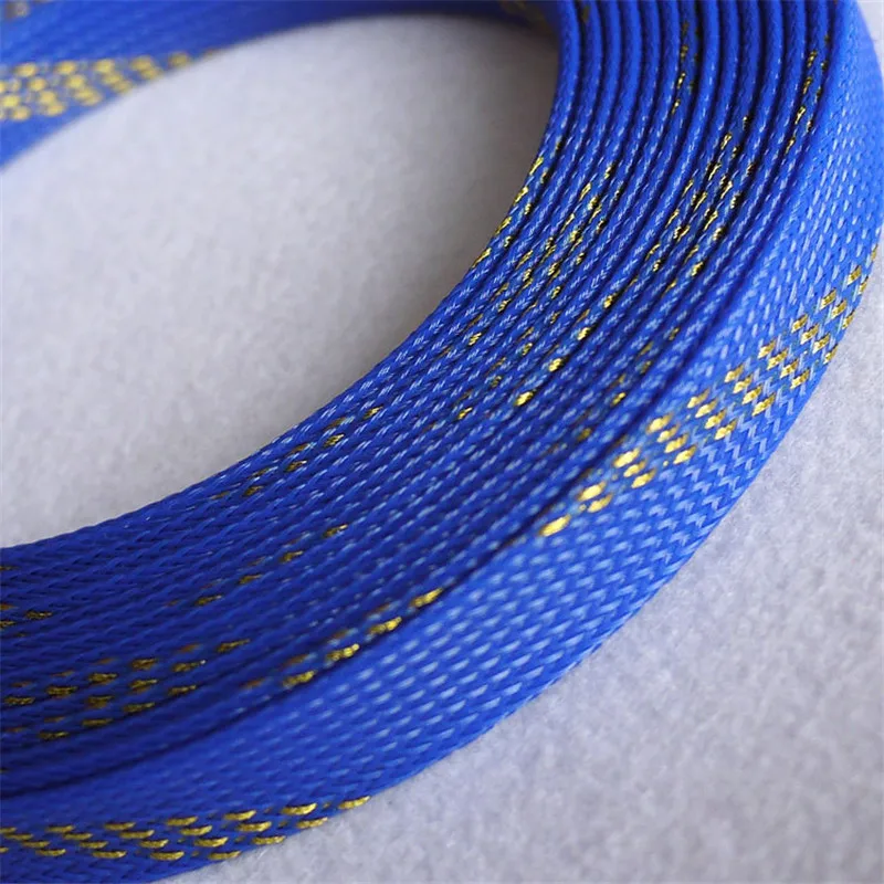 1 Meters High quality Black & Gold 16mm Braid PET Expandable Sleeving High Density Sheathing Plaited Cable Sleeves DIY
1 Meters High quality Black & Gold 16mm Braid PET Expandable Sleeving High Density Sheathing Plaited Cable Sleeves DIY