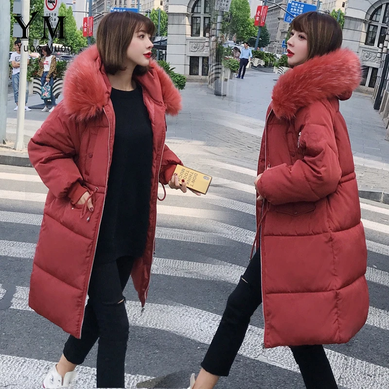 YuooMuoo 2018 Winter Women Hooded Coat Fur Collar Thicken Warm Long Jacket Female Plus Size 3XL Outwear Parka Clothing | Женская одежда