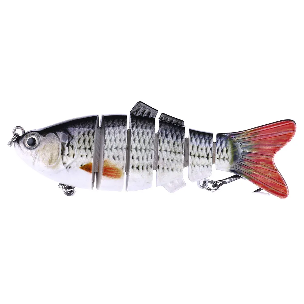 

10cm Multi Sections 6 Segments Fishing Lure Jointed minnow Swimbait Crankbait Artificial Hard Bait 3D Eyes Wobblers Treble Hook