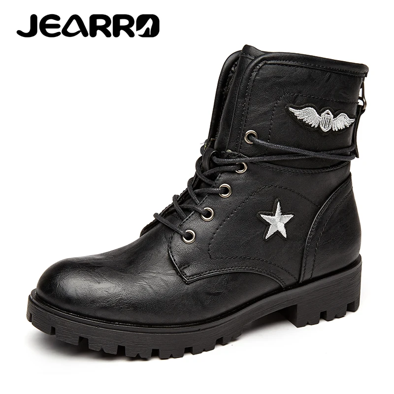JEARRO Size36-41 Brand Winter Black Ankle Boots Fashion Rock Style Motorcycle Boots Keep Warm Plus plush Round Toe Women's Boots
JEARRO Size36-41 Brand Winter Black Ankle Boots Fashion Rock Style Motorcycle Boots Keep Warm Plus plush Round Toe Women's Boots