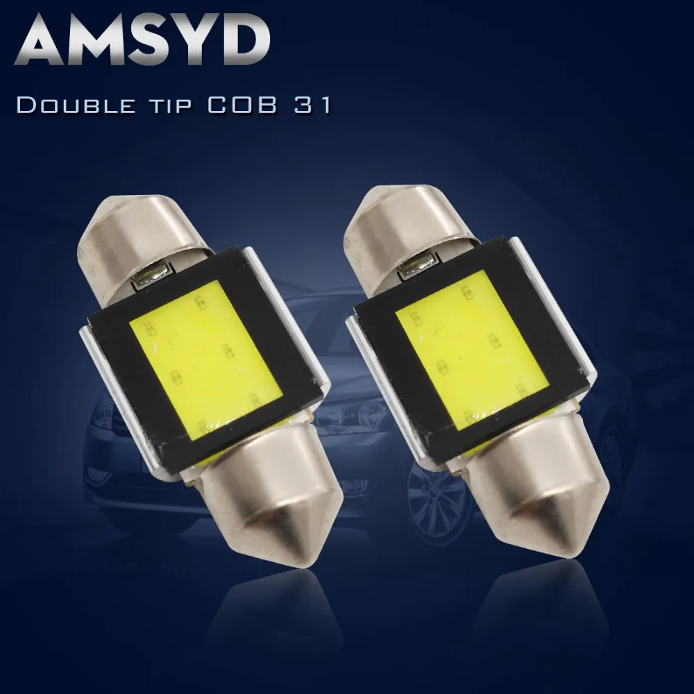 2 шт. * супер яркий can шина cob автомобильный фестон светильник c5w 31 мм led номерной