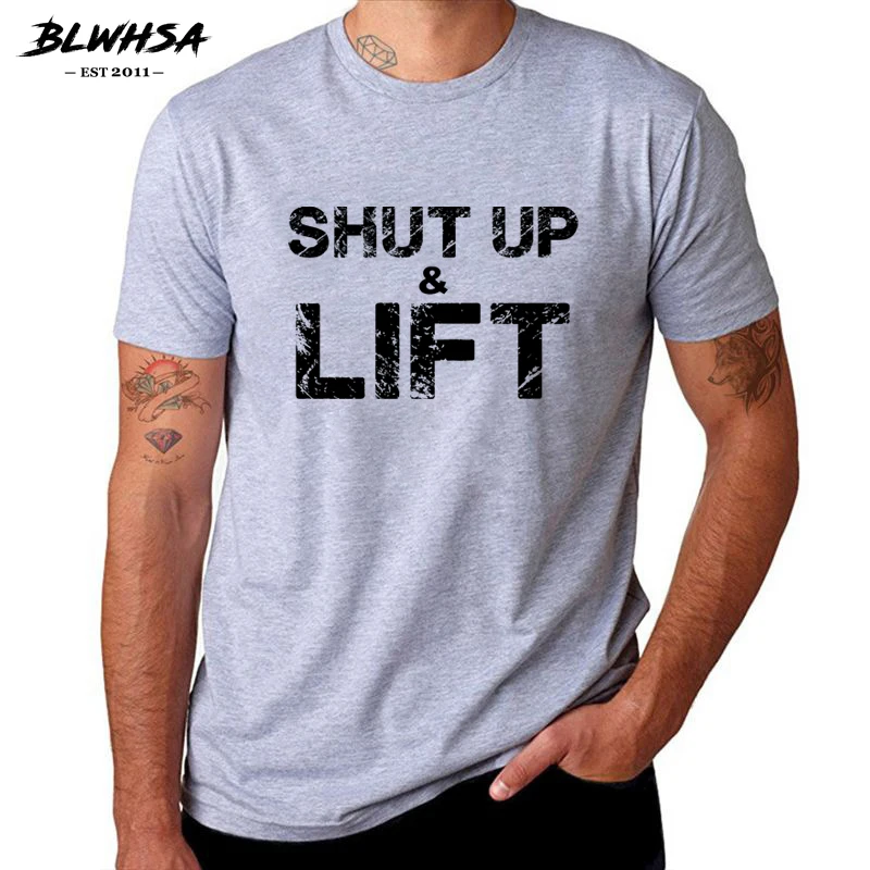BLWHSA SHUT UP & LIFT Fashion T Shirt Men Cotton Summer Multi-color Optional T-shirt Creative Design Tops Tees Fitness Clothing
BLWHSA SHUT UP & LIFT Fashion T Shirt Men Cotton Summer Multi-color Optional T-shirt Creative Design Tops Tees Fitness Clothing
