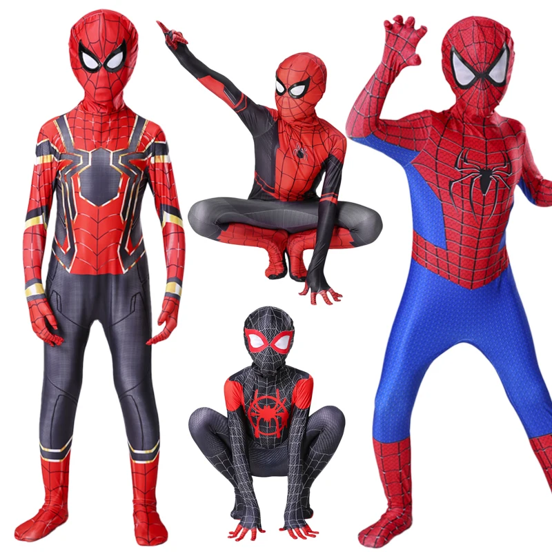 Miles morales Железный Удивительный Человек паук костюм Человека паука для взрослого 3d