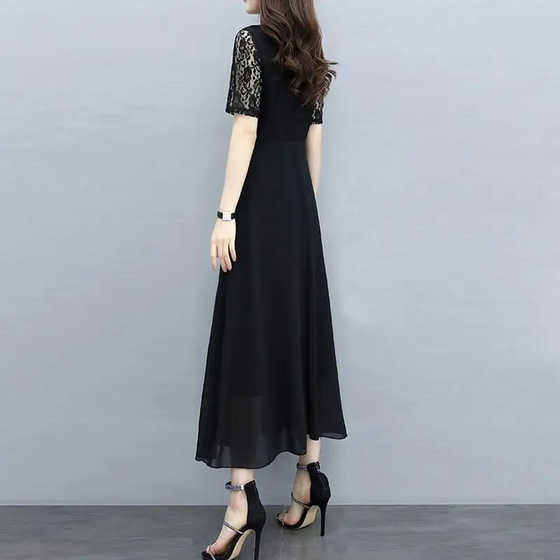 5XL Plus Size Summer Solid Color Lace Stitching Long Dress 2020 New Elegant Fashion Women Dresses Pleated Chic Vestidos D101
5XL Plus Size Summer Solid Color Lace Stitching Long Dress 2020 New Elegant Fashion Women Dresses Pleated Chic Vestidos D101
