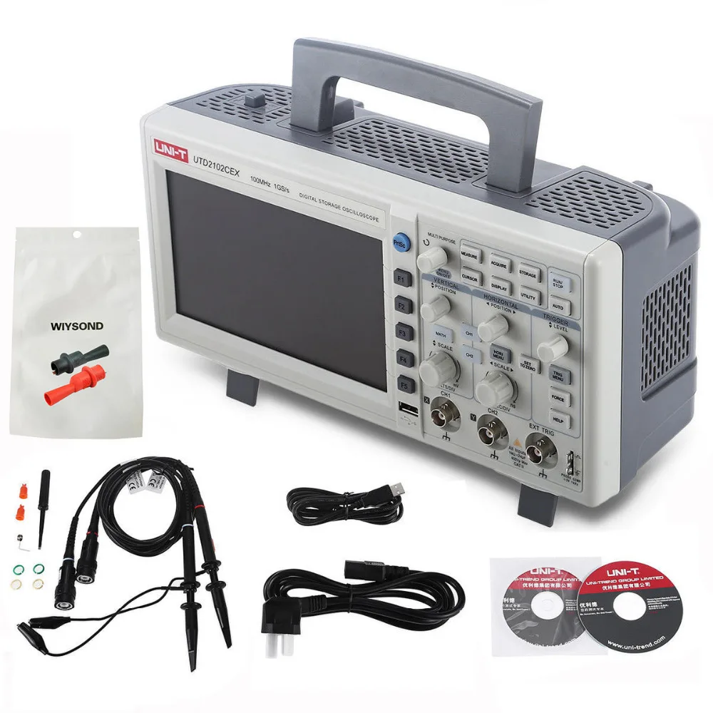 O124 UNI-T UTD2102CEX 7" 2-Channel Bench 100MHz 1GS/S Digital Storage Oscilloscope with USB OTG Interface
O124 UNI-T UTD2102CEX 7" 2-Channel Bench 100MHz 1GS/S Digital Storage Oscilloscope with USB OTG Interface