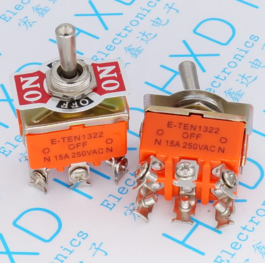 10pcs Toggle Switches E-TEN1322 250V 15A shaking head rocker switch for power switch ON-OFF-ON 6 feet 3 files
10pcs Toggle Switches E-TEN1322 250V 15A shaking head rocker switch for power switch ON-OFF-ON 6 feet 3 files