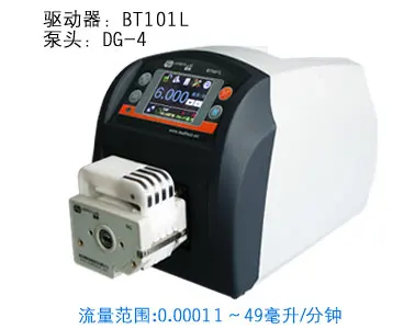 BT101L DG6-4 Intelligent Peristaltic Pump Precise Flow Control Water Liquid Industry Laboratory Pump 0.0002-49 ml/min
BT101L DG6-4 Intelligent Peristaltic Pump Precise Flow Control Water Liquid Industry Laboratory Pump 0.0002-49 ml/min
