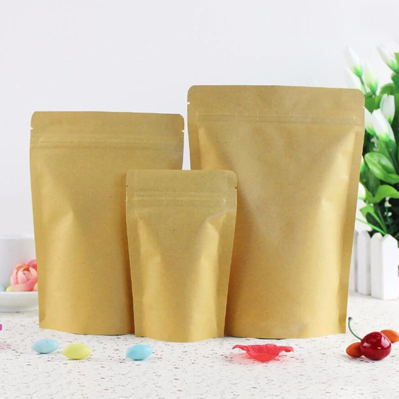 50pcs Wholesale Brown Stand-up Kraft Paper Zip Lock Bag Snack Nuts Powder Packaging Pouch Retail Paper Bag
50pcs Wholesale Brown Stand-up Kraft Paper Zip Lock Bag Snack Nuts Powder Packaging Pouch Retail Paper Bag