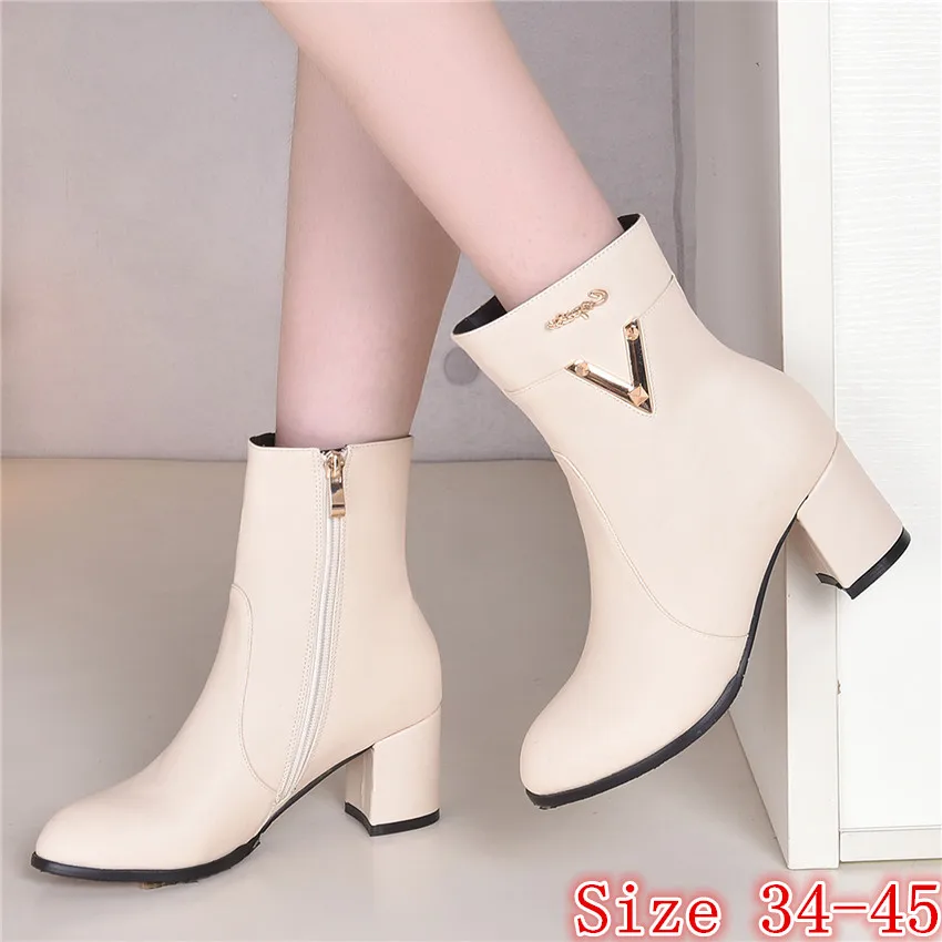 Spring Autumn Winter Women Ankle Boots Square High Heels Shoes Woman Short Boots Small Plus Size 30 - 43
Spring Autumn Winter Women Ankle Boots Square High Heels Shoes Woman Short Boots Small Plus Size 30 - 43