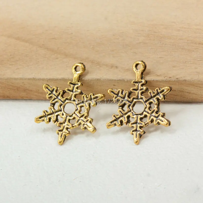Gold Charm Snowflake Christmas Vintage 23*18 mm 10 pcs fits European Charm Bracelets Necklaces Snowflake
Gold Charm Snowflake Christmas Vintage 23*18 mm 10 pcs fits European Charm Bracelets Necklaces Snowflake