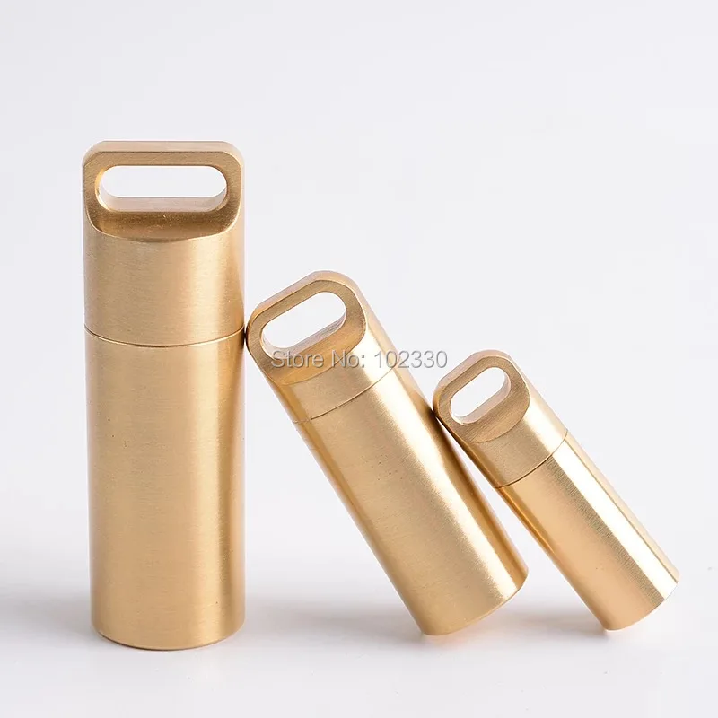 EDC Outdoor Emergency Survive kit Brass Bottle Pill Box Waterproof Capsule Seal Container camp hike fishing keychain Pocket Gear
EDC Outdoor Emergency Survive kit Brass Bottle Pill Box Waterproof Capsule Seal Container camp hike fishing keychain Pocket Gear