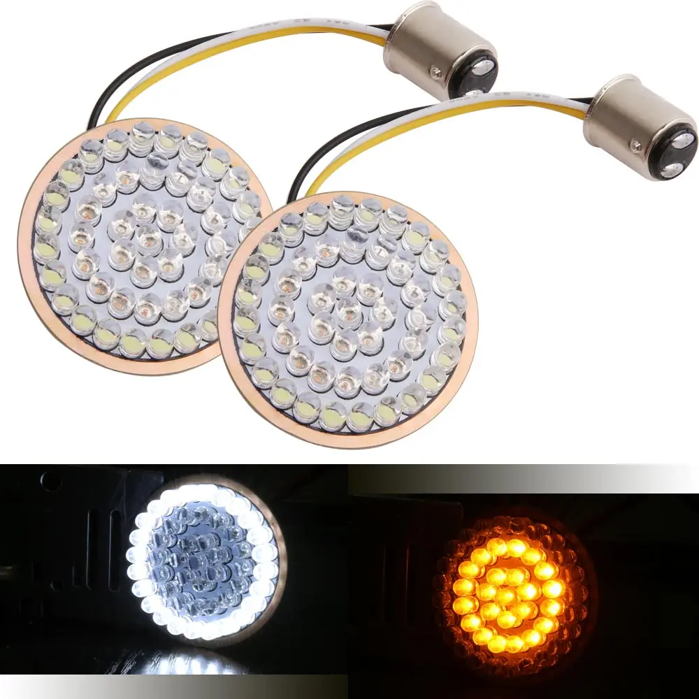 Newest High Quality 2pcs 2" Bullet Style Turn Signal 1157 Amber/White LED Inserts For Touring Sportster
Newest High Quality 2pcs 2" Bullet Style Turn Signal 1157 Amber/White LED Inserts For Touring Sportster
