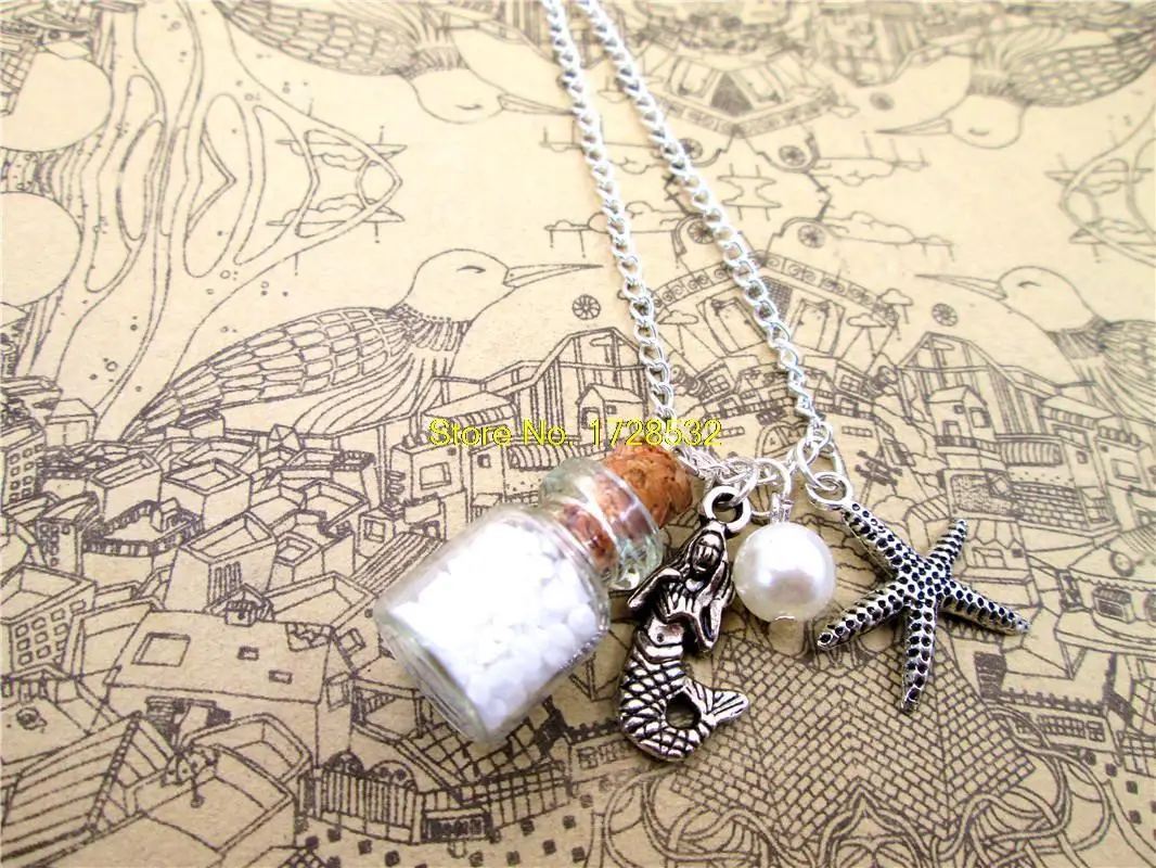12pcs/lot Fashion Mermaid necklace beach ocean sea necklace mermaid Mermaid's tears sea sand with starfish pendant necklace
12pcs/lot Fashion Mermaid necklace beach ocean sea necklace mermaid Mermaid's tears sea sand with starfish pendant necklace
