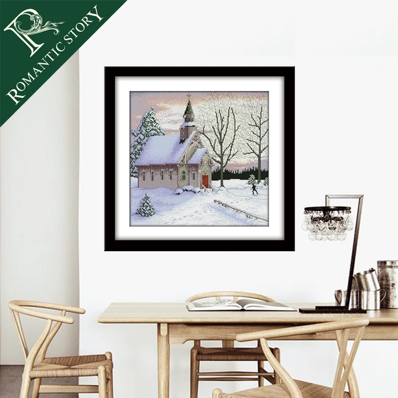 Romantic Story Winter Church Painting Embroidery Cross Stitch Needlework Cross-Stitching Sets Handmade Art DIY Home Decoration
Romantic Story Winter Church Painting Embroidery Cross Stitch Needlework Cross-Stitching Sets Handmade Art DIY Home Decoration