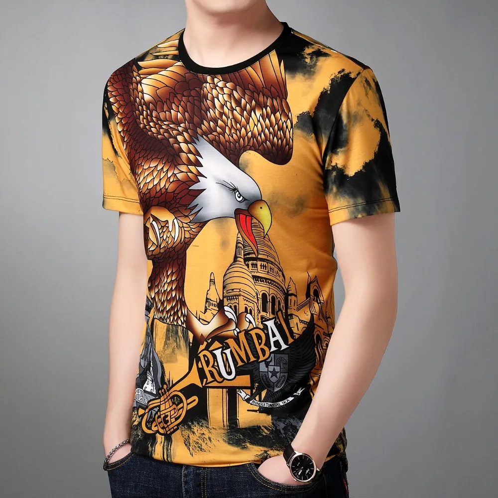 Exquisite 3D eagle pattern printing fashion slim short sleeve t shirt Summer 2018 New quality soft comfortable t shirt men M-3XL
Exquisite 3D eagle pattern printing fashion slim short sleeve t shirt Summer 2018 New quality soft comfortable t shirt men M-3XL