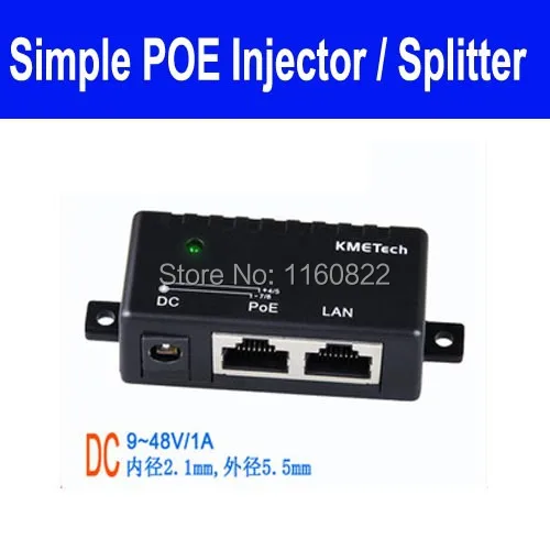 100pcs/lot Simple POE Injector / Splitter Connects PC/HUB/Switch Ethernet 10/100 Mbps Cable | Безопасность и защита