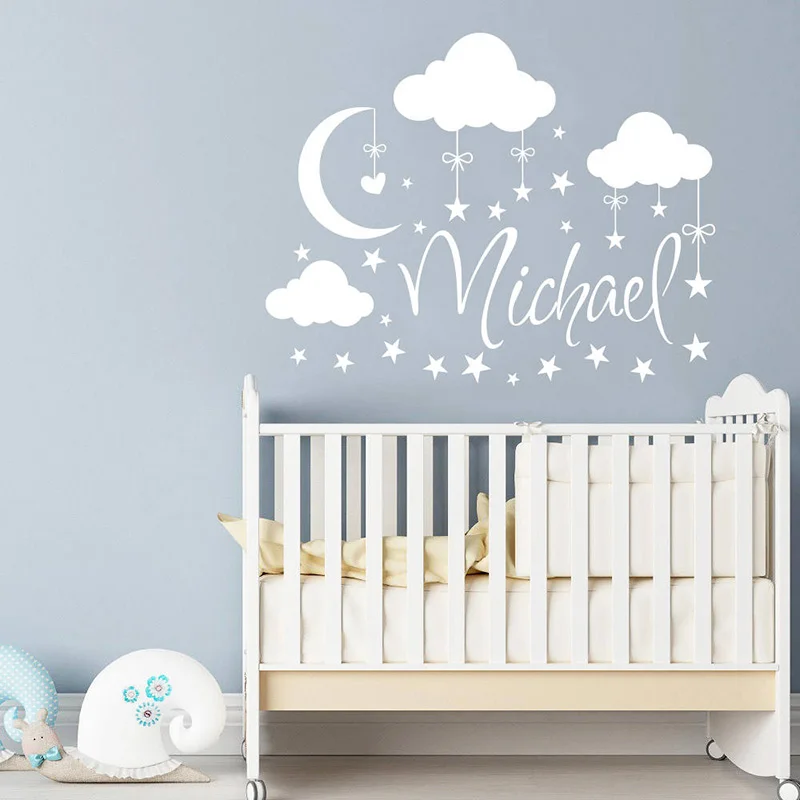 Art Decor Cloud And Moon Vinyl Wall Sticker Kids Room Personalized Name Removable Decal Nursery Bedroom Decor Mural D608
Art Decor Cloud And Moon Vinyl Wall Sticker Kids Room Personalized Name Removable Decal Nursery Bedroom Decor Mural D608