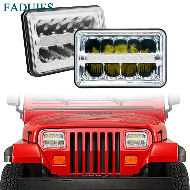 FAUIDES Rectangle 4x6Inch LED Headlight High Low Beam H4 Plug H4651 H4652 H4656 H4666 H6545 Projector lens for Peterbil Kenworth
FAUIDES Rectangle 4x6Inch LED Headlight High Low Beam H4 Plug H4651 H4652 H4656 H4666 H6545 Projector lens for Peterbil Kenworth
