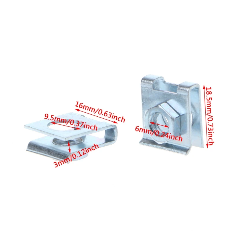 4 Pcs Car License Plate Fastener Buckle Metal Screw Nut U-Type Clips Retainer 6mm
4 Pcs Car License Plate Fastener Buckle Metal Screw Nut U-Type Clips Retainer 6mm