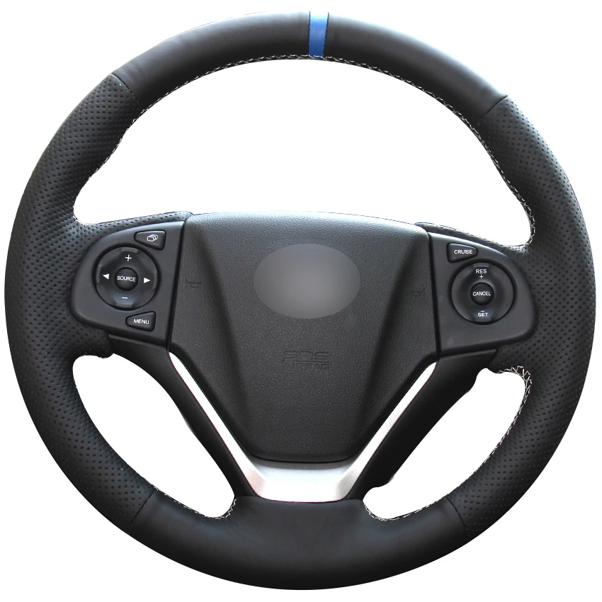 Black Natural Leather Blue Marker Car Steering Wheel Cover for Honda CRV CR-V 2012-2015
Black Natural Leather Blue Marker Car Steering Wheel Cover for Honda CRV CR-V 2012-2015