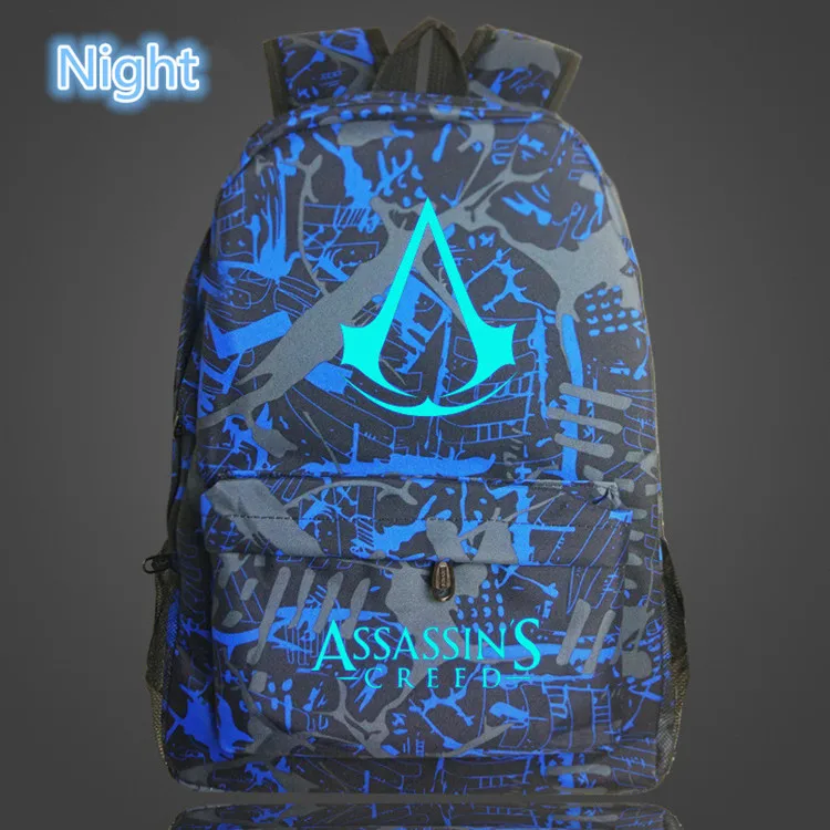 Революционная светящаяся школьная сумка Assassin's Creed рюкзак бойфренда для
