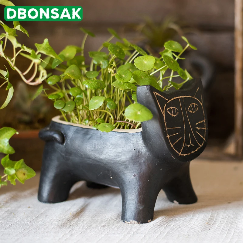 Handmade Black Cat Shaped Vase Concrete Flower Pots Abstract Art Animal Flower Pot Flower Decoration Gardening Gift Ornaments
Handmade Black Cat Shaped Vase Concrete Flower Pots Abstract Art Animal Flower Pot Flower Decoration Gardening Gift Ornaments