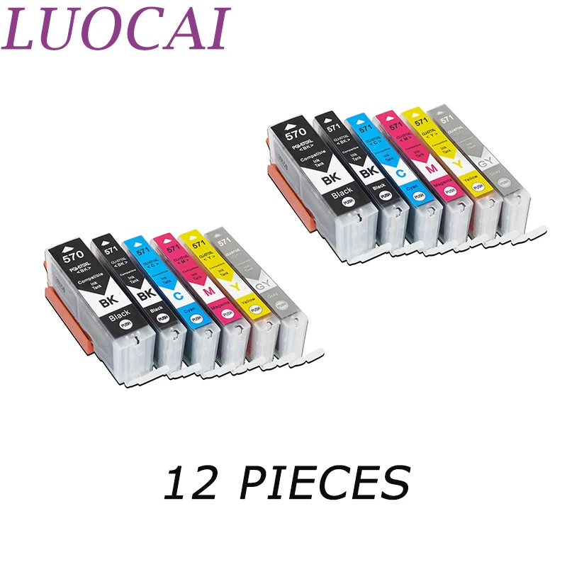 LuoCai 12 Pieces Ink Compatible Cartridges For Canon PGI-570 CLI-571 570 571 PIXMA MG7750 MG7751 MG7752 MG7753 Printers
LuoCai 12 Pieces Ink Compatible Cartridges For Canon PGI-570 CLI-571 570 571 PIXMA MG7750 MG7751 MG7752 MG7753 Printers
