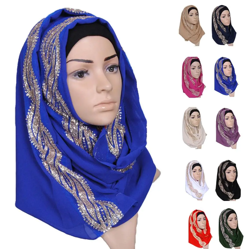 170*80Cm Sequins Long Scarf Muslim Women Hijab Islamic Prayer Headscarf Shawl Head Wrap Arab Stoles Scarves Ramadan Pashmina Cap
170*80Cm Sequins Long Scarf Muslim Women Hijab Islamic Prayer Headscarf Shawl Head Wrap Arab Stoles Scarves Ramadan Pashmina Cap