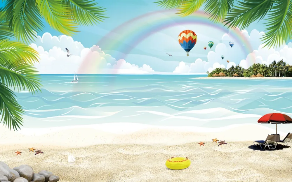 High Quality Costom Modern Kids Room curtains Custom 3D rainbow beach Home Decoration
High Quality Costom Modern Kids Room curtains Custom 3D rainbow beach Home Decoration