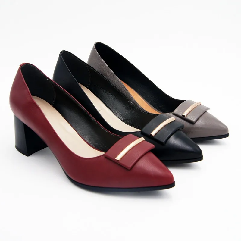 REAVE CAT 2019 New arrive Spring summer Shoes woman Genuine leather Cow leather Women's pumps Pointed toe High quality Work E078