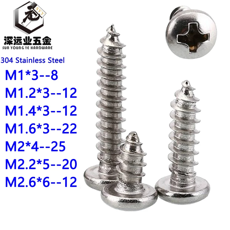 1000pcs DIN7981 Cross Pan Head Tapping Screws M1M1.2M1.4M1.6M2M2.2M2.6 Philips Pan Tapping Screw Micro Screw Cross Resses Screw
1000pcs DIN7981 Cross Pan Head Tapping Screws M1M1.2M1.4M1.6M2M2.2M2.6 Philips Pan Tapping Screw Micro Screw Cross Resses Screw