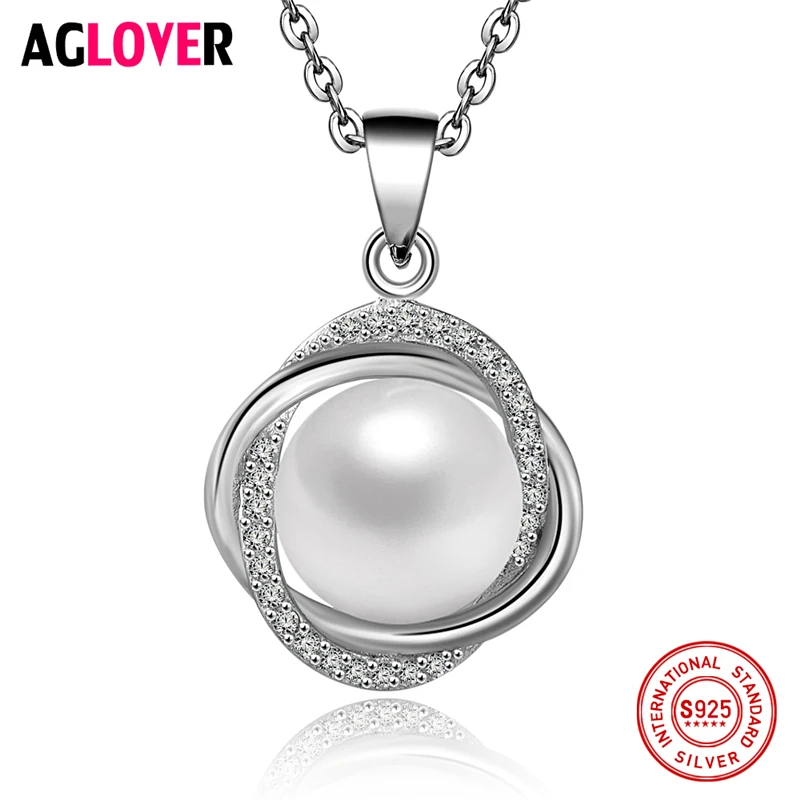 925 Sterling Silver Pearl Necklace Inlaid With AAA Crystal Charm Necklace Woman Jewelry
925 Sterling Silver Pearl Necklace Inlaid With AAA Crystal Charm Necklace Woman Jewelry