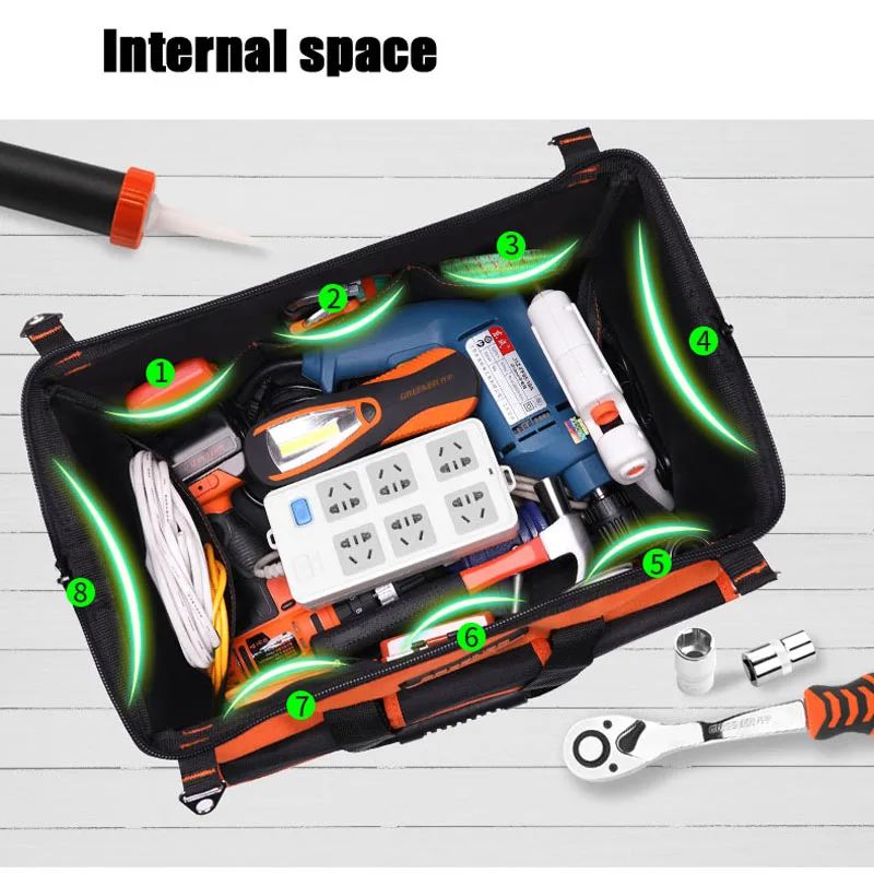 New 13/15/17/19 Inches Oxford Cloth Top Wide Mouth Electrician bags Waterproof Tool bag Travel tools bags
New 13/15/17/19 Inches Oxford Cloth Top Wide Mouth Electrician bags Waterproof Tool bag Travel tools bags