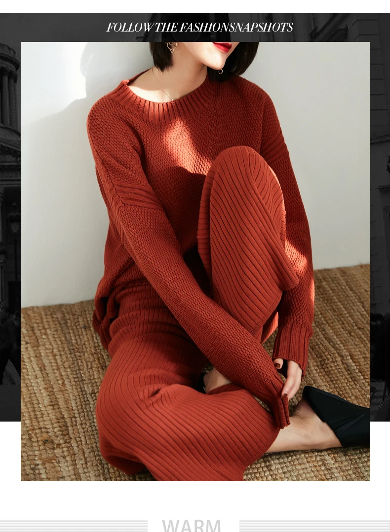 Direct Selling Cotton Full 2021 Autumn New Knitted Sweater Suit Female Two-piece Long-sleeved Wide Leg Pants 2 Sets Of Women
Direct Selling Cotton Full 2021 Autumn New Knitted Sweater Suit Female Two-piece Long-sleeved Wide Leg Pants 2 Sets Of Women