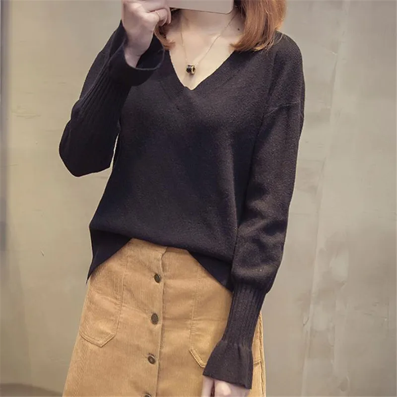 NEW 2019 Autumn Winter Casual Basic Knitting Sweater Women Loose V-neck Pullover Female Elastic Pull Jumper Sueter Mujer CM771
NEW 2019 Autumn Winter Casual Basic Knitting Sweater Women Loose V-neck Pullover Female Elastic Pull Jumper Sueter Mujer CM771