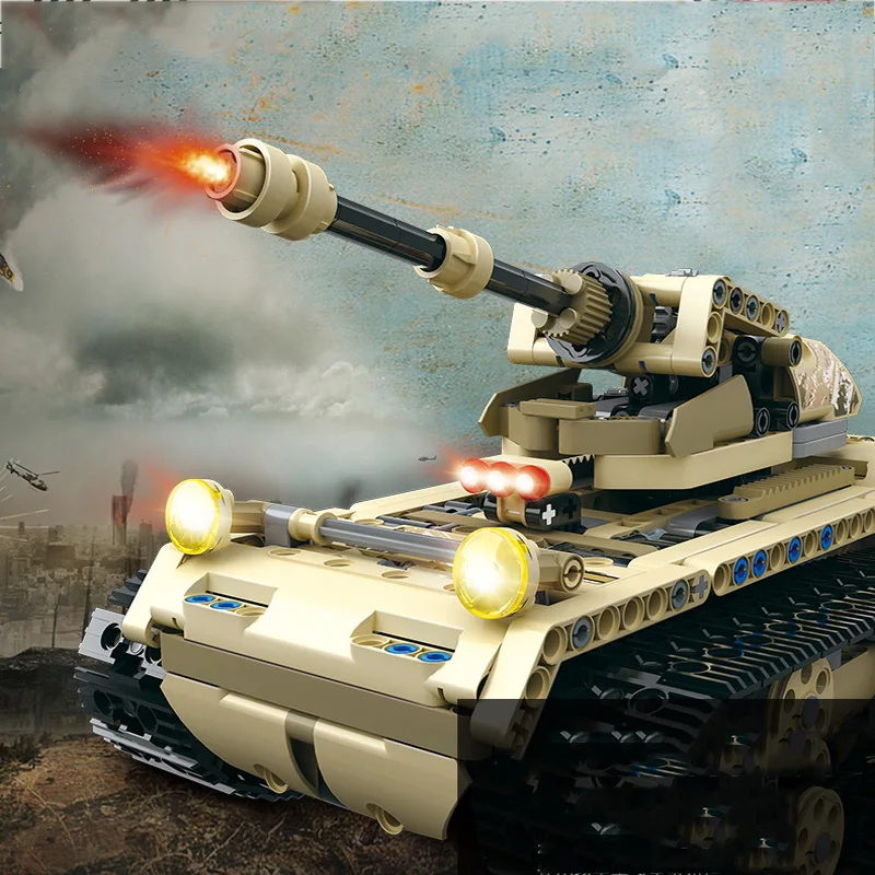 Tank Simulation Military Model Assembling Building Blocks Educational Toys 360° Rotating Remote Control Electric Toys
Tank Simulation Military Model Assembling Building Blocks Educational Toys 360° Rotating Remote Control Electric Toys