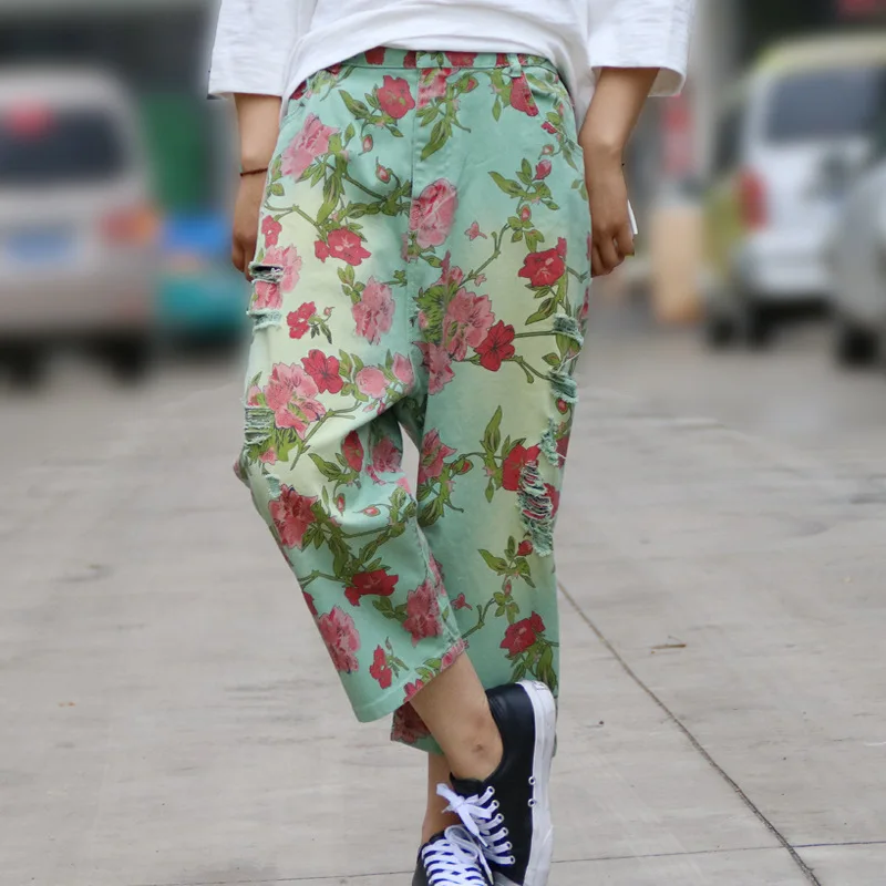 100% Cotton Fashion Flower Print Harem Pant Women Ethnic Floral Wide Leg Pants Ripped Baggy Loose Plus Size Capris
100% Cotton Fashion Flower Print Harem Pant Women Ethnic Floral Wide Leg Pants Ripped Baggy Loose Plus Size Capris