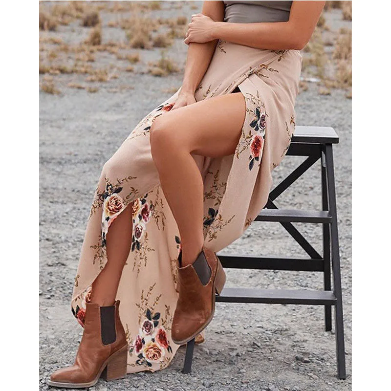 Women Stretch High Waist Floral Printed Maxi Skirts 2018 Fashion Ladies Long Skirt Pleated Summer Holiday Beach Split Maxi Skirt
Women Stretch High Waist Floral Printed Maxi Skirts 2018 Fashion Ladies Long Skirt Pleated Summer Holiday Beach Split Maxi Skirt