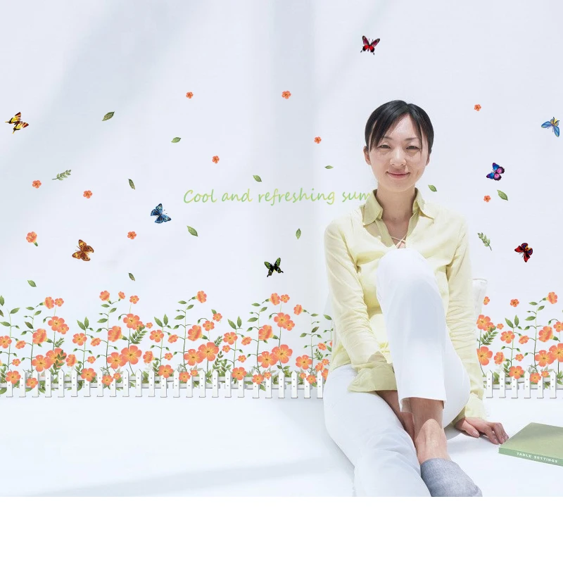 SK7052 flower grass butterfly baseboard wall stickers skirting living room kitchen bathroom glass decor
SK7052 flower grass butterfly baseboard wall stickers skirting living room kitchen bathroom glass decor