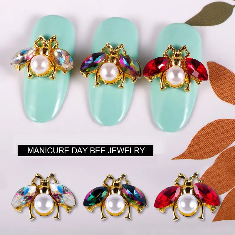 Top-level 10pcs/lot Alloy Glitter pearl Rhinestone Nail Art Decoration Studs Bee insect design Nail Charm 3D DIY Metal Nail
Top-level 10pcs/lot Alloy Glitter pearl Rhinestone Nail Art Decoration Studs Bee insect design Nail Charm 3D DIY Metal Nail