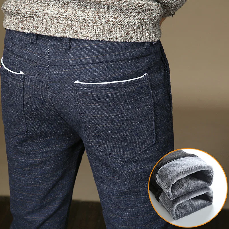 Gentleman Nice Men's Stretch Pants with Warm Fleece Dress Pant Straight Flannel Lined Black Blue Grey Trousers Casual Pants Male
Gentleman Nice Men's Stretch Pants with Warm Fleece Dress Pant Straight Flannel Lined Black Blue Grey Trousers Casual Pants Male