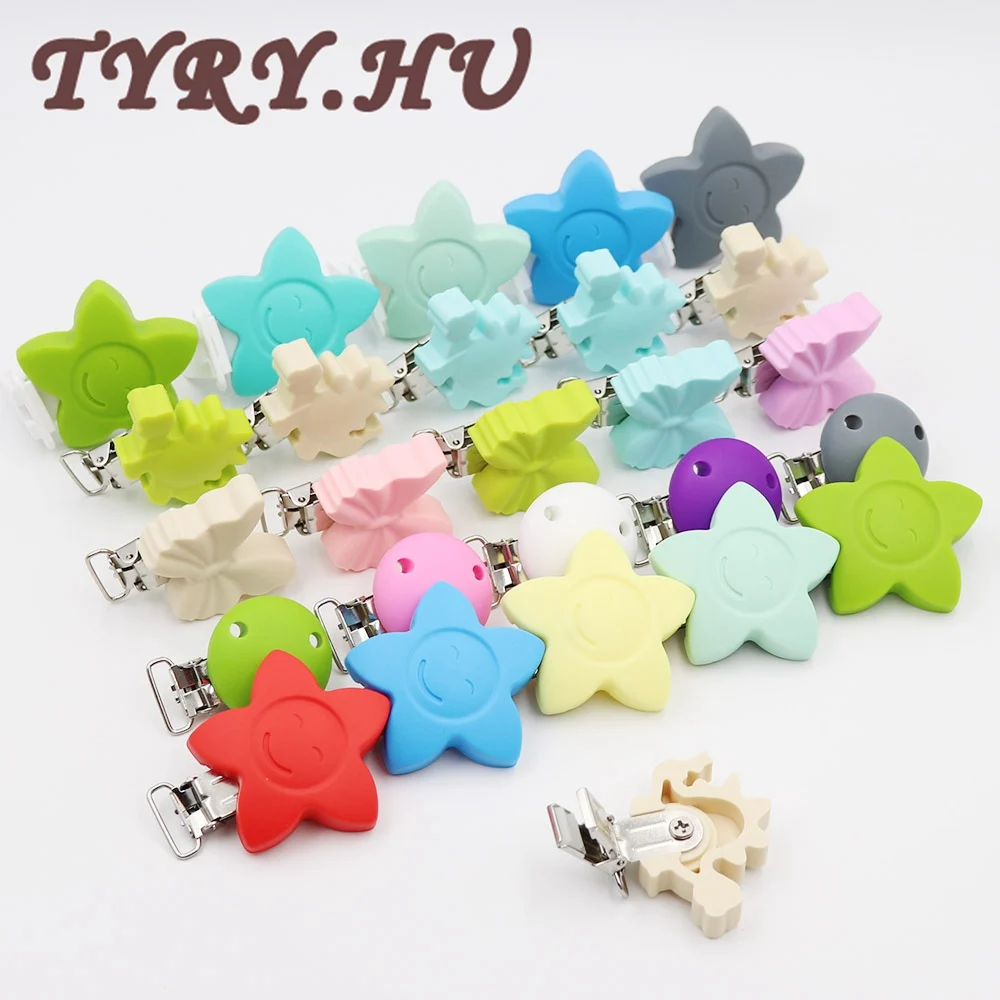 TYRY.HU 5pcs Silicone Chewable Baby Pacifier Clips Star Flower Butterfly Dinosaur Metal Clips Soother Clips For Baby Teeth Gifts
TYRY.HU 5pcs Silicone Chewable Baby Pacifier Clips Star Flower Butterfly Dinosaur Metal Clips Soother Clips For Baby Teeth Gifts