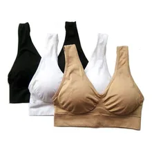 3pcs/set bra padded Seamless bra wirefree push up plus size XXXL underwear wireless big size sleepwear black/white/nude