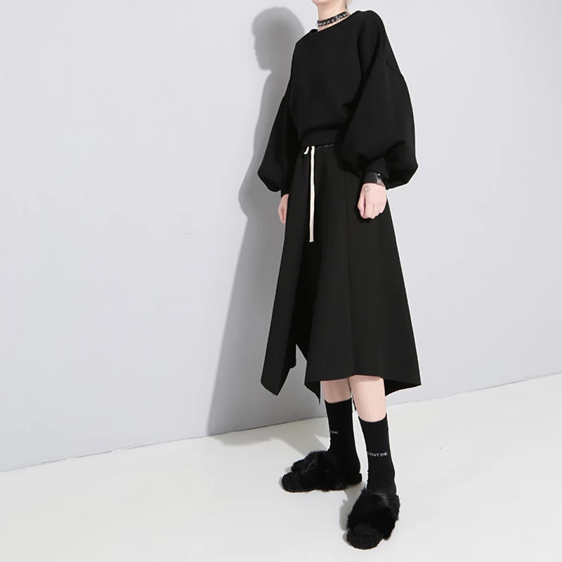 Johnature High Street Irregular Stitching Elastic Waist Women Skirt Autumn 2021 New Simple Solid Color Mid-calf Length Skirts
Johnature High Street Irregular Stitching Elastic Waist Women Skirt Autumn 2021 New Simple Solid Color Mid-calf Length Skirts