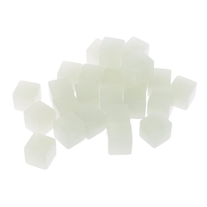 25pcs Cube Luminous Dices Acrylic Blank Dice For TRPG Board Game Dropshipping