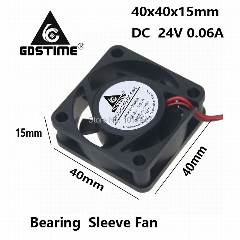 

100Pieces Lot Gdstime DC 24V 2Pin 4cm 40mm x 15mm 4015S Brushless Cooler Cooling Fan