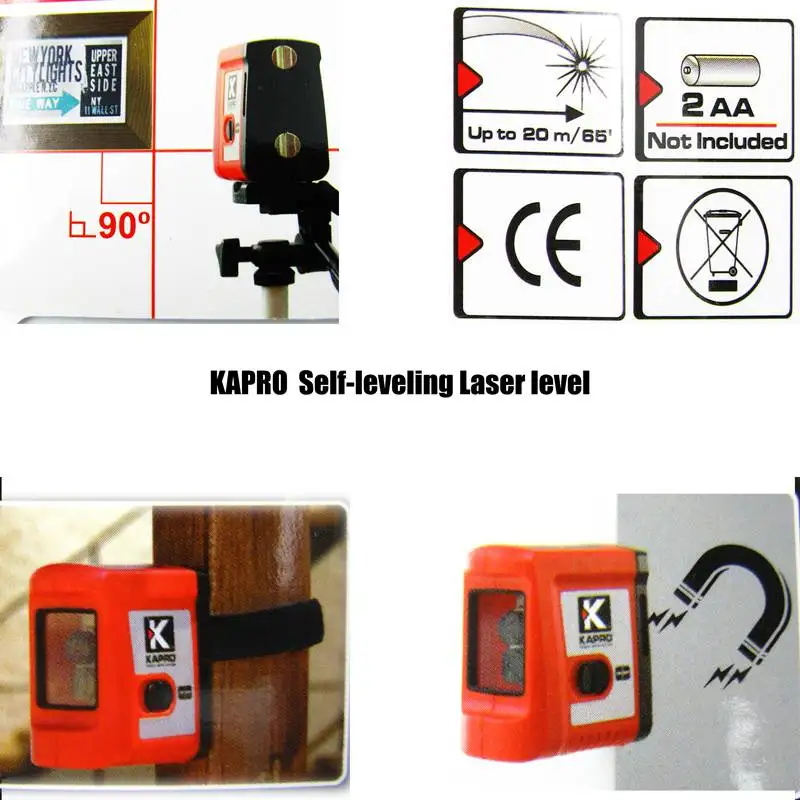 KAPRO Self-leveling Mini Infrared Laser Level With Magnet Cross beam 2-line Level Measurement Instrument With L-type bracket
KAPRO Self-leveling Mini Infrared Laser Level With Magnet Cross beam 2-line Level Measurement Instrument With L-type bracket