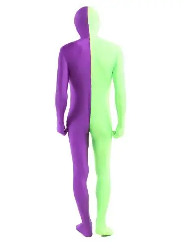 Purple And Green Spandex Full Body Zentai Suit
Purple And Green Spandex Full Body Zentai Suit